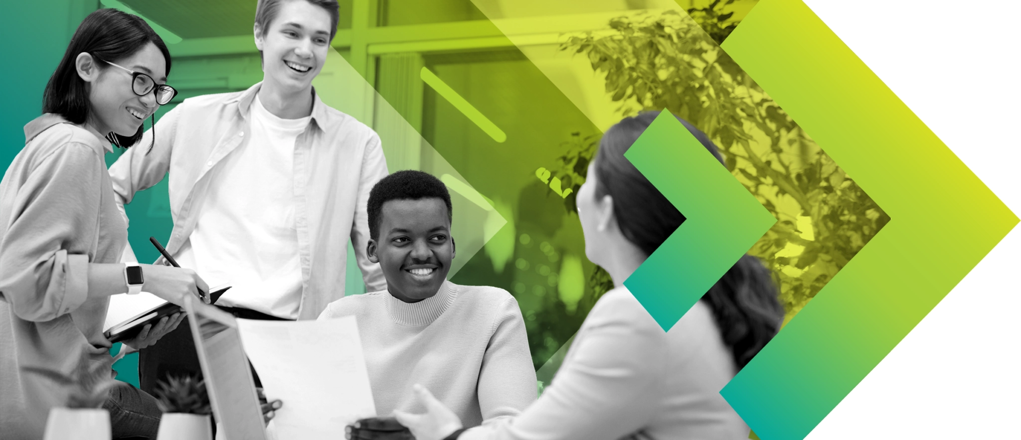 A group of students talking to each other in an informal meeting