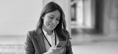 A woman checking her phone.